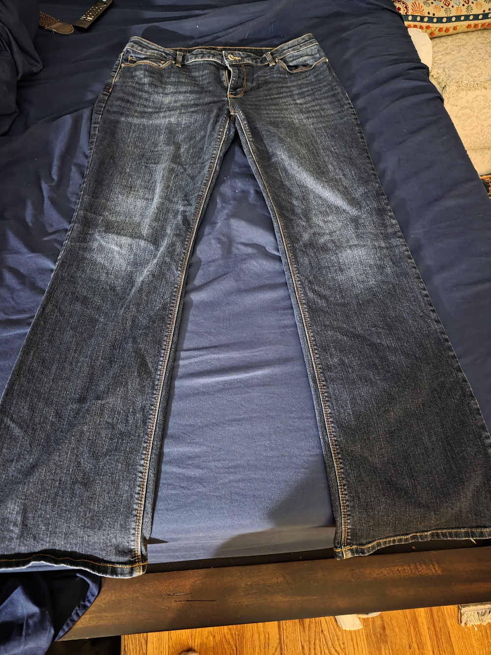 Classic Dark Wash Bootcut Jeans - Blue